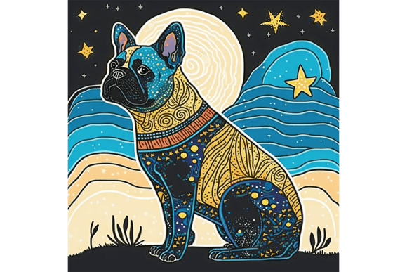 Download French Bulldog Wall Art Starry Night 2 - Dog Collection