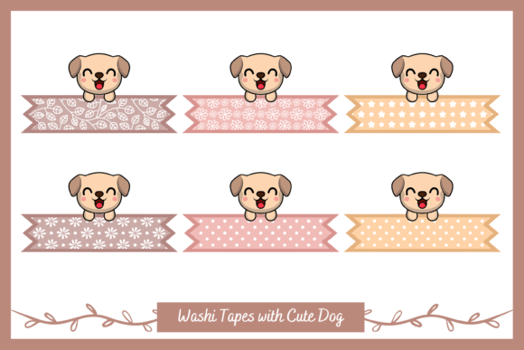 Download Washi Tapes with Cute Dog on Top - Dog Collection
