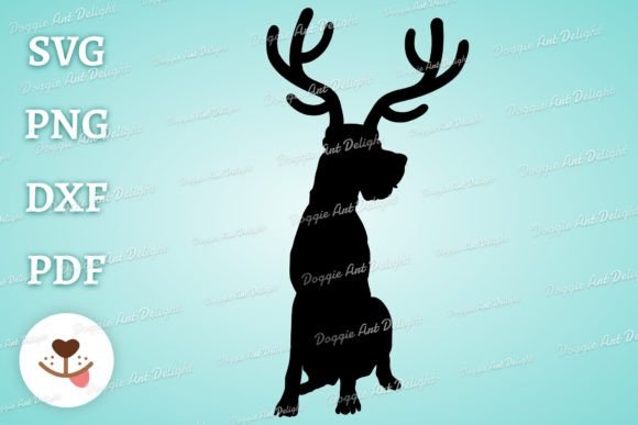 Download Great Dane Christmas Dog Reindeer Svg - Dog Collection
