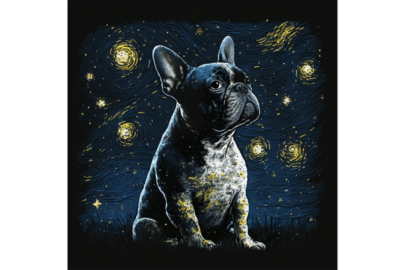 Download French Bulldog Wall Art Starry Night 4 - Dog Collection
