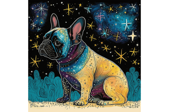 Download French Bulldog Wall Art Starry Night 1 - Dog Collection
