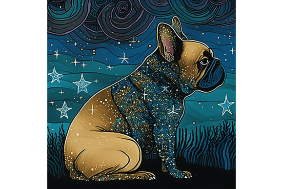 Download French Bulldog Wall Art Starry Night 3 - Dog Collection