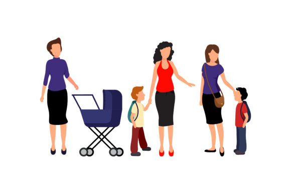 Download Family Mom &amp; Kids Illustration - Kids illustration Collection