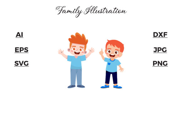 Download Family Two Children Illustration Arts - Premium Bundle