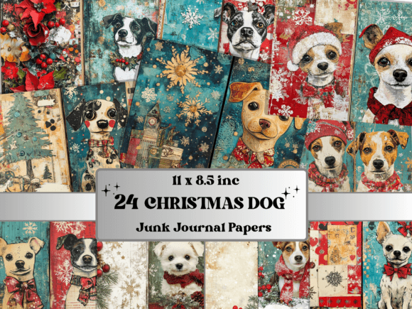 Download Christmas Dog Junk Journal Paper - Dog Collection