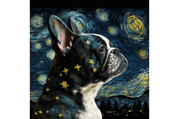 Download French Bulldog Wall Art Starry Night 5 - Dog Collection
