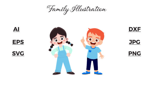 Download Family Two Children Illustration Arts - Premium Resources
