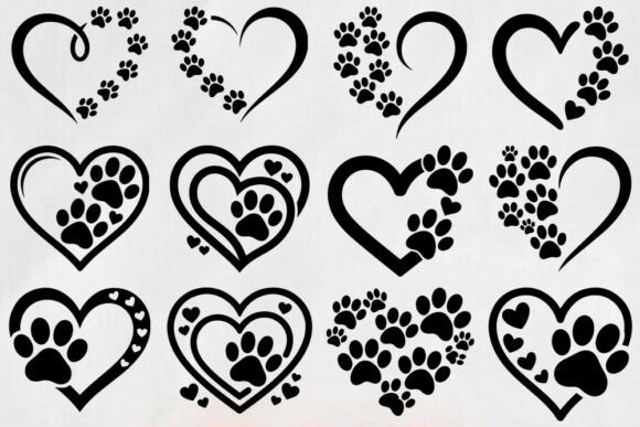 Download Dog Paw Heart SVG Bundle | Pet Lover SVG - Dog Collection